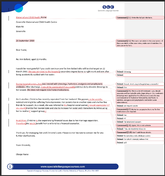 OET Writing Correction Service
